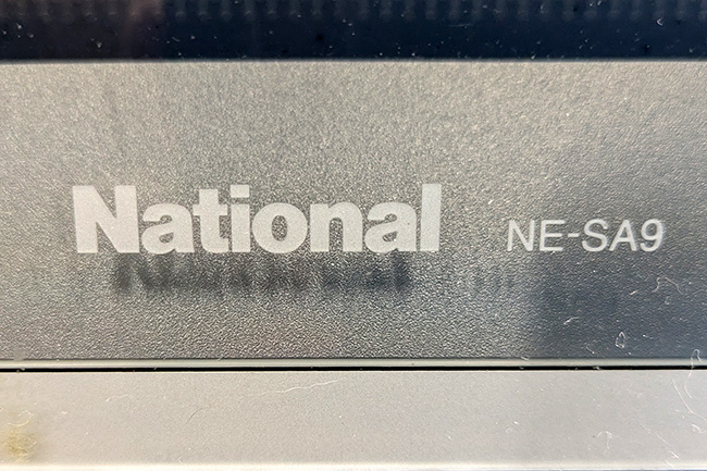 National NE-SA9 型番プレート